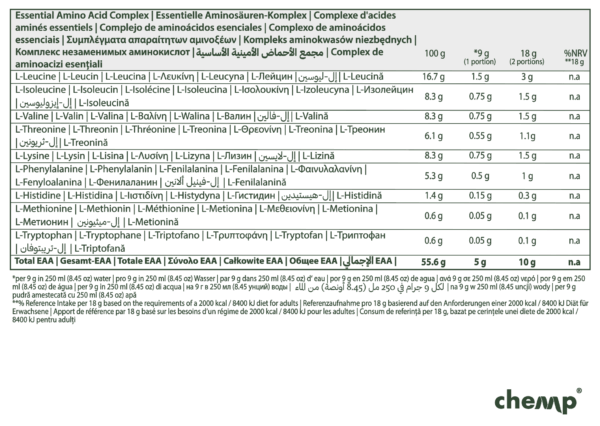 Chemp® pure EAA+ Elektrolyte 306g – Bild 8