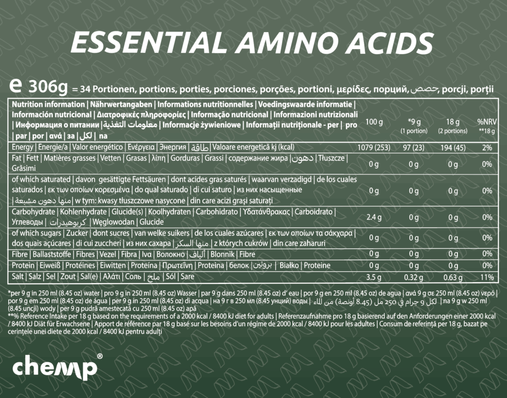 Chemp® Pure EAA+ Electrolytes 306g – chempfoods.com
