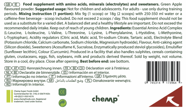 Chemp® pure EAA+ Elektrolyte 306g – Bild 4