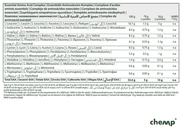 Chemp® pure EAA+ Elektrolyte 306g – Bild 6